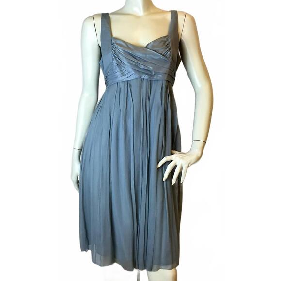 NEW PAULE KA women's silk chiffon sleeveless dress in slate